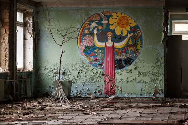 Schule in Pripyat, Ukraine